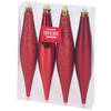 Kerstversiering 4x ijspegels kersthangertjes rood kunststof 15 cm - kerstboompieken