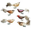 6x stuks luxe glazen decoratie vogels op clip diverse kleuren 11 cm - Kersthangers