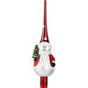 Luxe glazen piek/kerstboom topper sneeuwpop 28 cm - kerstboompieken