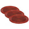 4x stuks placemats/onderleggers rood rond D35 cm - Placemats