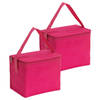 2x stuks kleine koeltassen voor lunch roze 20 x 13 x 17 cm 4.5 liter - Koeltas