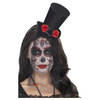 Horror haarband/diadeem day of the dead met mini hoge hoed - Verkleedhoofddeksels