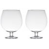 2x stuks luxe stijlvolle Brandy bloemenvaas/bloemenvazen 24 cm transparant glas - Vazen