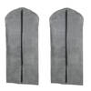 Set van 2x stuks grijze kledinghoes 60 x 137 cm - Kledinghoezen