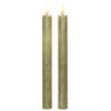 Kaarsen set van 2x stuks Led dinerkaarsen goud 24 cm - LED kaarsen