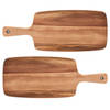 2x Rechthoekige acacia houten snij/serveerplanken 52 cm - Snijplanken