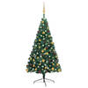 vidaXL Kunstkerstboom met verlichting en kerstballen half 240 cm groen