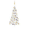 vidaXL Kunstkerstboom met verlichting en kerstballen half 180 cm wit