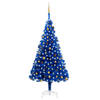 vidaXL Kunstkerstboom met verlichting en kerstballen 240 cm PVC blauw