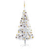 vidaXL Kunstkerstboom met verlichting en kerstballen 180 cm PET zilver