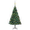 vidaXL Kunstkerstboom met verlichting en kerstballen 150 cm PVC groen