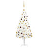 vidaXL Kunstkerstboom met verlichting en kerstballen 150 cm PVC wit