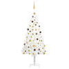 vidaXL Kunstkerstboom met verlichting en kerstballen 210 cm PVC wit