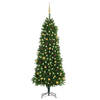 vidaXL Kunstkerstboom met verlichting en kerstballen 240 cm groen