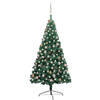 vidaXL Kunstkerstboom met verlichting en kerstballen half 180 cm groen