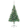 vidaXL Kunstkerstboom met verlichting en kerstballen 380 takken 150 cm