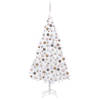 vidaXL Kunstkerstboom met verlichting en kerstballen 210 cm PVC wit