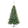 vidaXL Kunstkerstboom met verlichting en kerstballen 150 cm groen