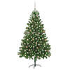 vidaXL Kunstkerstboom met verlichting en kerstballen 210 cm groen