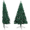 The Living Store Kunstkerstboom - Halve boom - 150 cm - PVC - Groen