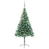 vidaXL Kunstkerstboom met verlichting en kerstballen 546 takken 180 cm