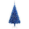 vidaXL Kunstkerstboom met verlichting en kerstballen 240 cm PVC blauw