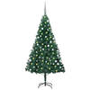 vidaXL Kunstkerstboom met verlichting en kerstballen 150 cm PVC groen