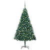 vidaXL Kunstkerstboom met verlichting en kerstballen 240 cm groen