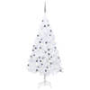 vidaXL Kunstkerstboom met verlichting en kerstballen 150 cm PVC wit