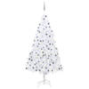 vidaXL Kunstkerstboom met verlichting en kerstballen 210 cm PVC wit