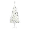 vidaXL Kunstkerstboom met verlichting en kerstballen 210 cm PVC wit