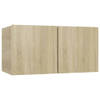 The Living Store Wandmeubel - Sonoma Eiken - 60 x 30 x 30 cm - Bewerkt Hout