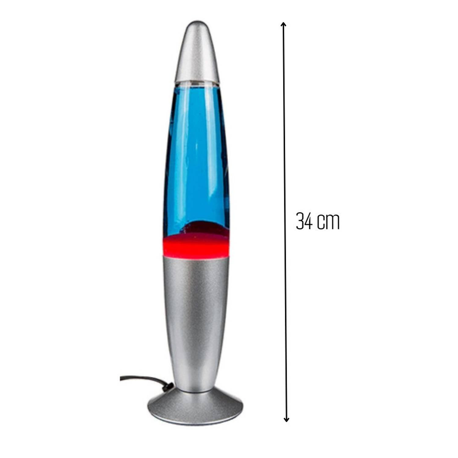 Orange85 Lavalamp - voor Kinderen - Rood Blauw - Raketvorm - 20W 34 cm - met Stekker | Blokker