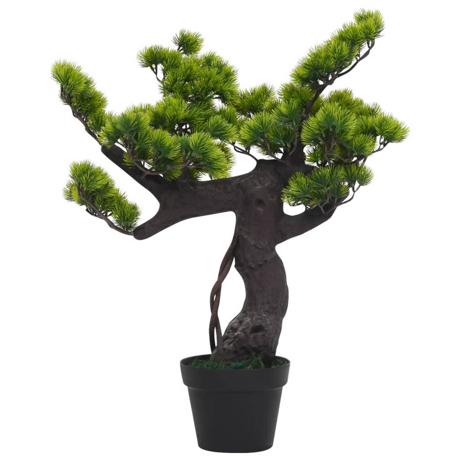 The Living Store Dennen Bonsai Kunstplant - 70 cm - Realistische look - Groen - Kunststof - Pinus Bonsai