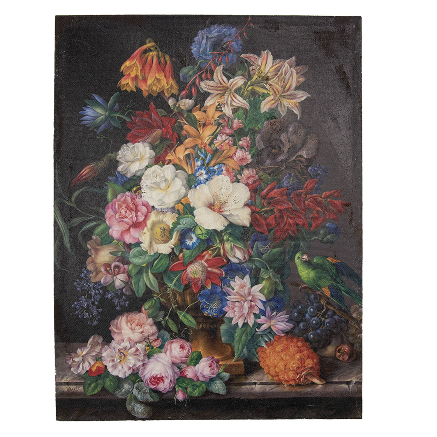 Clayre & Eef Canvasschilderij 55*3*73 Cm Meerkleurig Canvas Bloemen