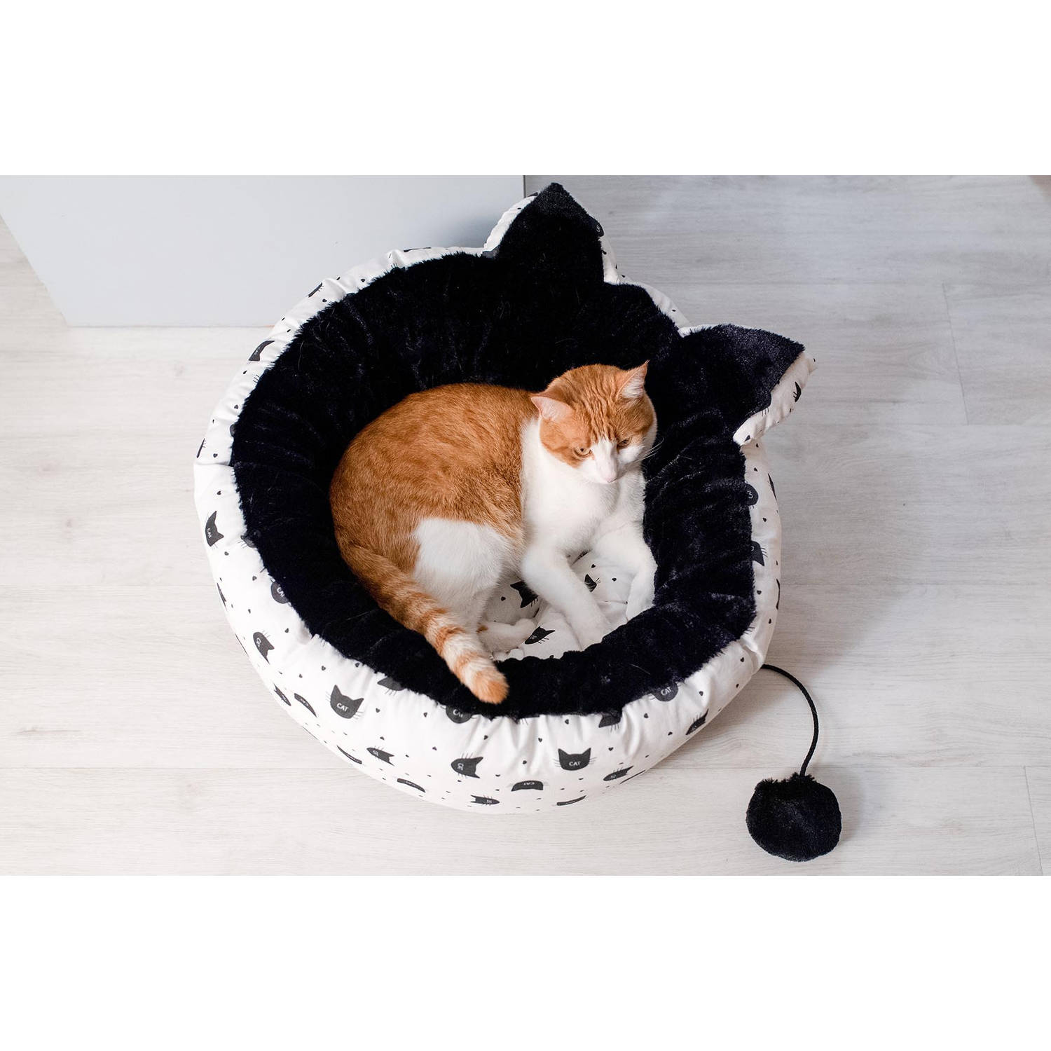 Amfibisch theorie laten we het doen Ferplast kattenmand 55 x 22 cm katoen/imitatiebont zwart/wit | Blokker