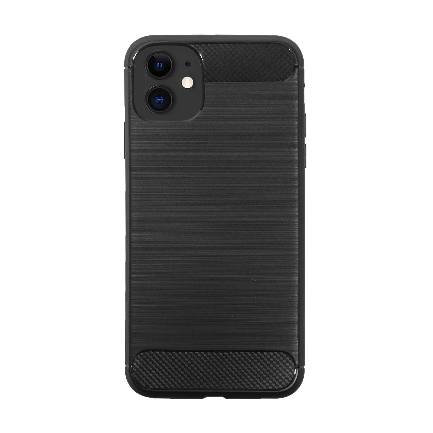BMAX Carbon soft case hoesje voor Apple iPhone 11 / Soft cover / Telefoonhoesje / Beschermhoesje / Telefoonbescherming - Zwart