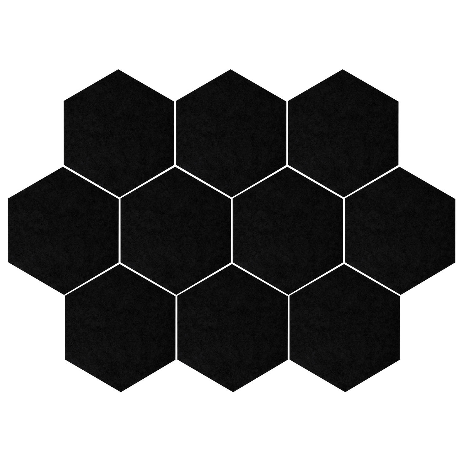 Quvio Vilten Memobord Hexagon Set Van 10 Zwart