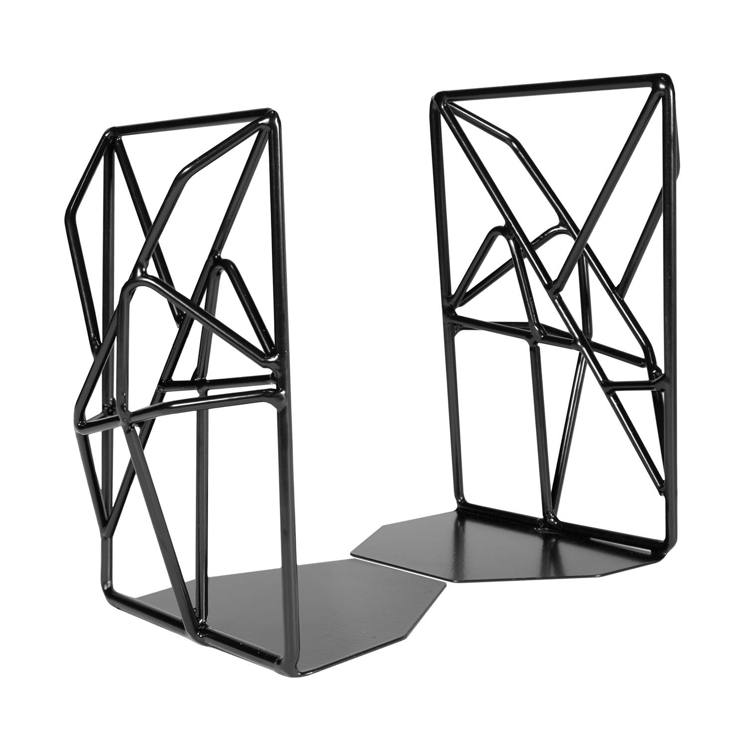 Quvio Boekenstandaard Design Metaal 1 Paar Zwart