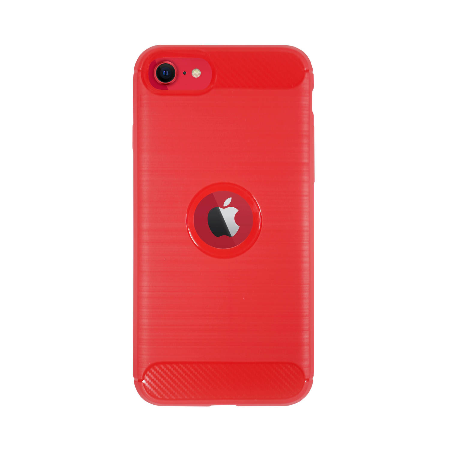 BMAX Carbon soft case hoesje voor iPhone SE 2020 - Red/Rood