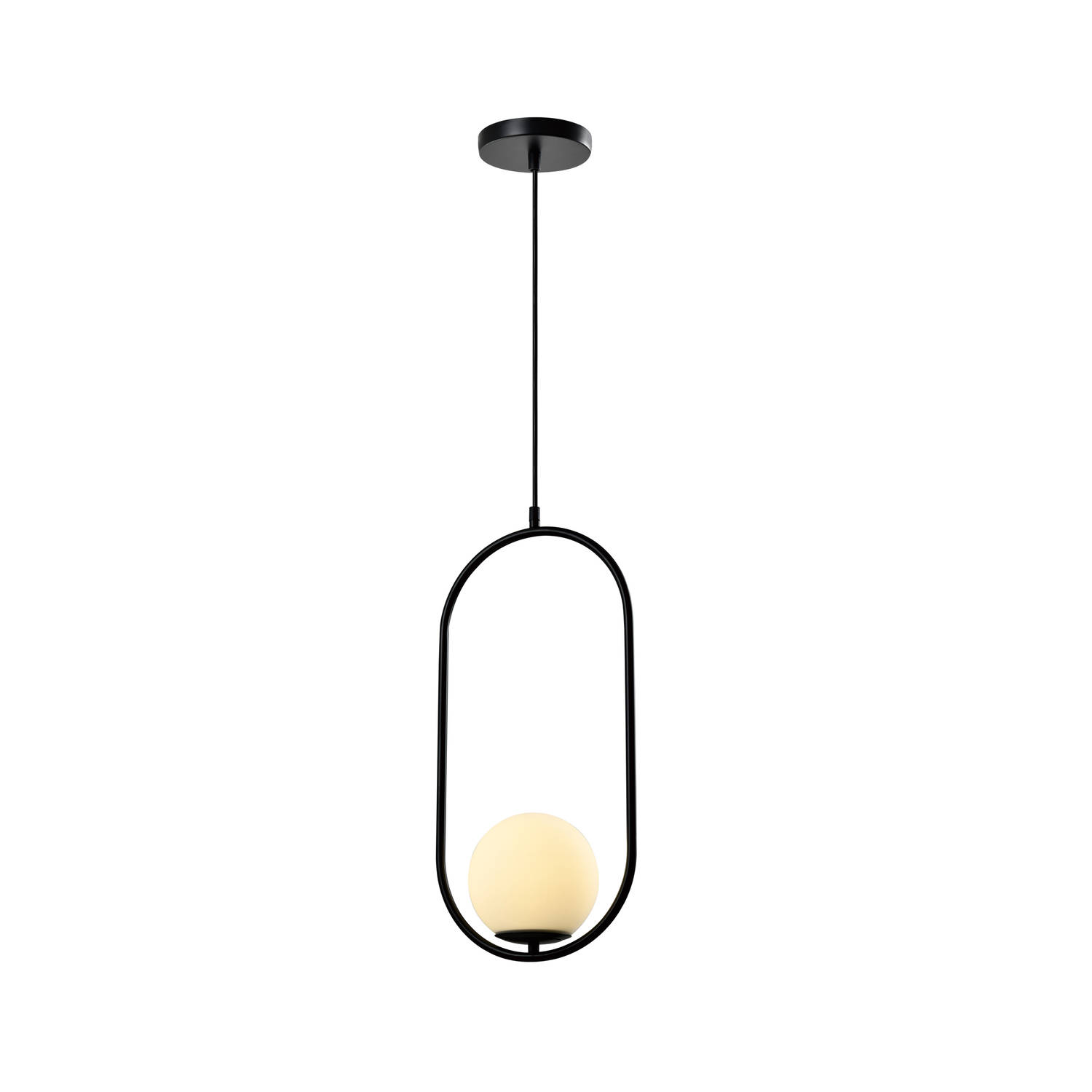 Quvio Hanglamp Glas Langwerpig Zwart Quv5123l-black