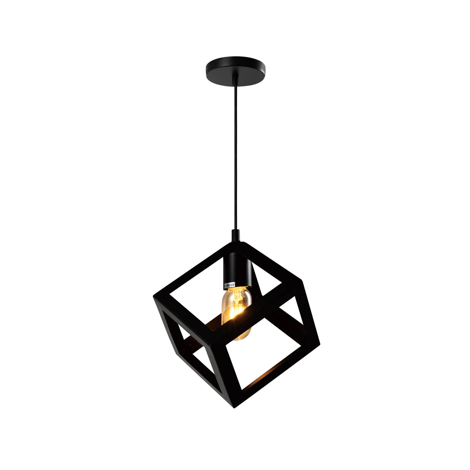 Quvio Hanglamp Met Metalen Frame Vierkant Zwart Quv5150l-black