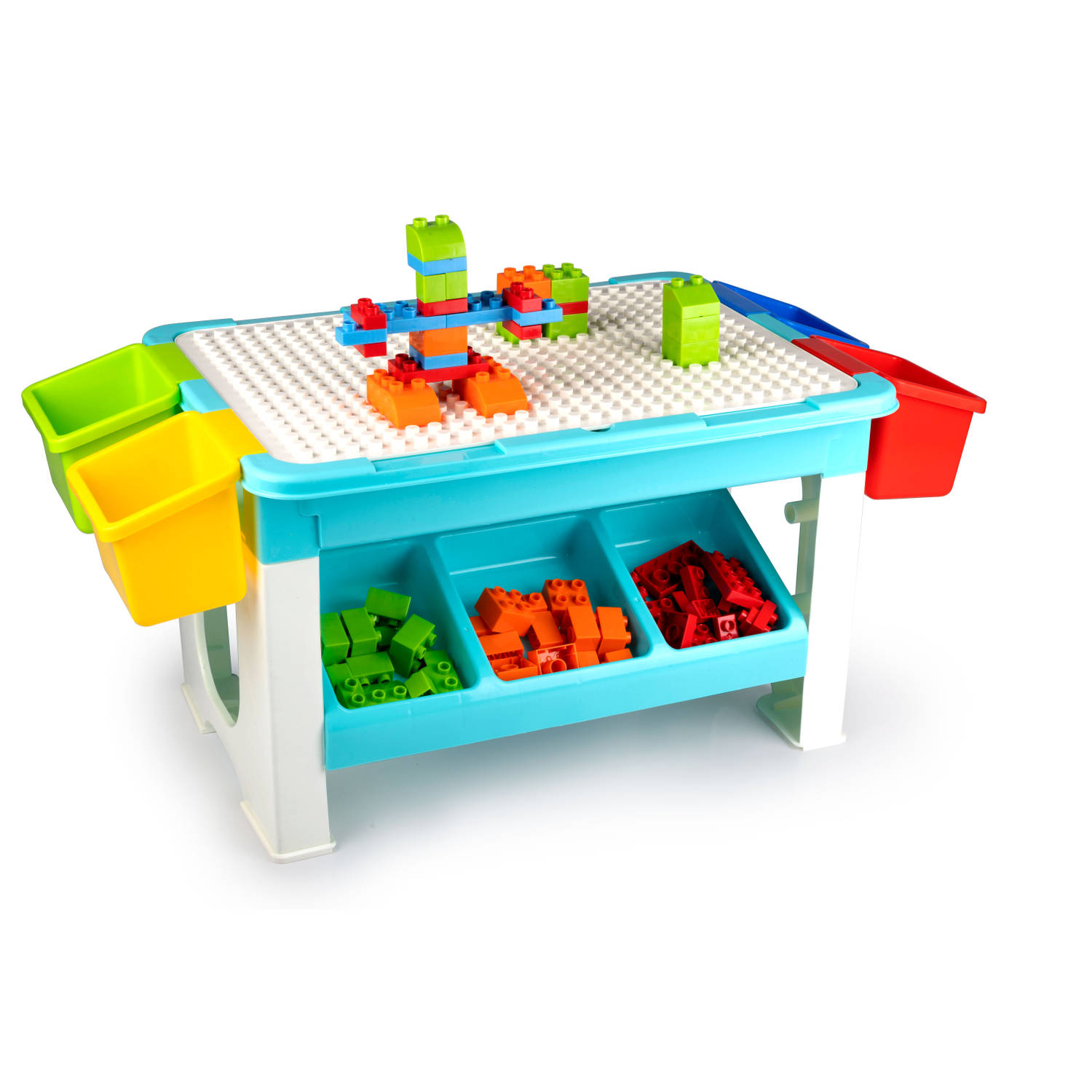 verraad gezantschap troosten Eddy Toys 69-Delige Set Speelgoed - Speeltafel: 48 x 35 x 31 Cm - 60  Bouwblokken - Opbergruimte - Plastic | Blokker
