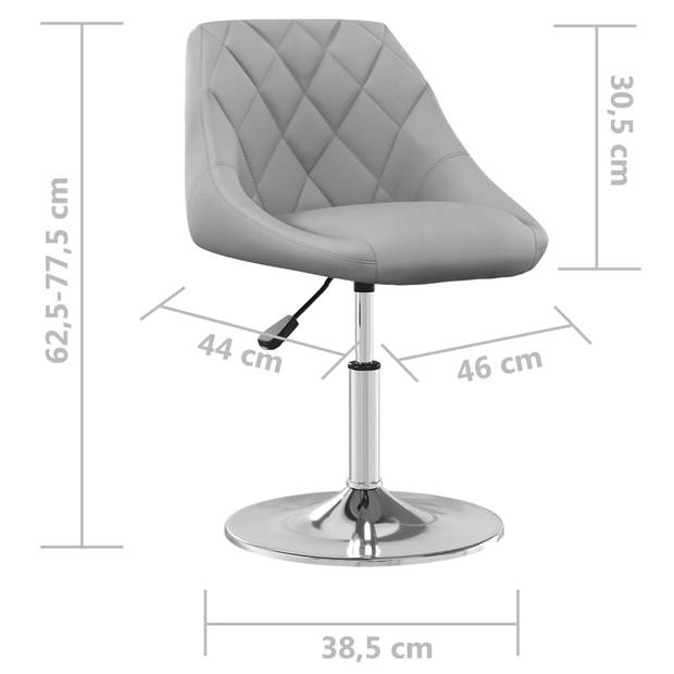 The Living Store Eetkamerstoelen - fluweel - 46 x 44 cm - lichtgrijs