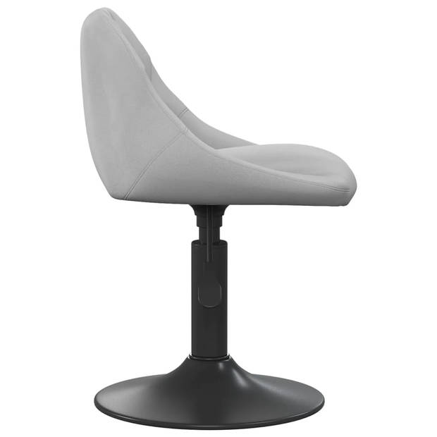 The Living Store Draaibare Eetkamerstoelen - Fluweel - Lichtgrijs - 46x44x(62.5-77.5)cm - Set van 6