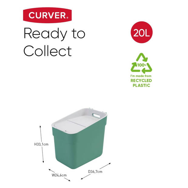 Curver Ready to Collect Prullenbak 20L - Groen