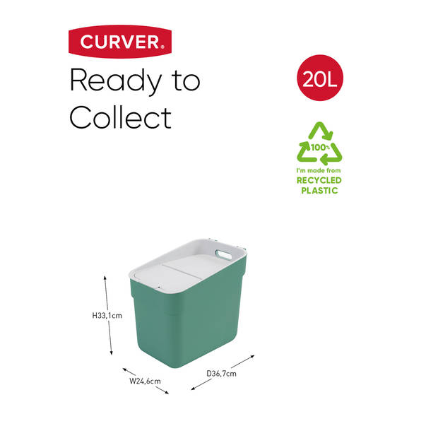 Curver Ready to Collect Prullenbak 20L - Groen