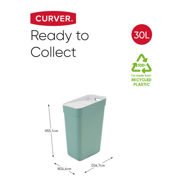 Curver Ready to Collect Prullenbak 30L - Groen