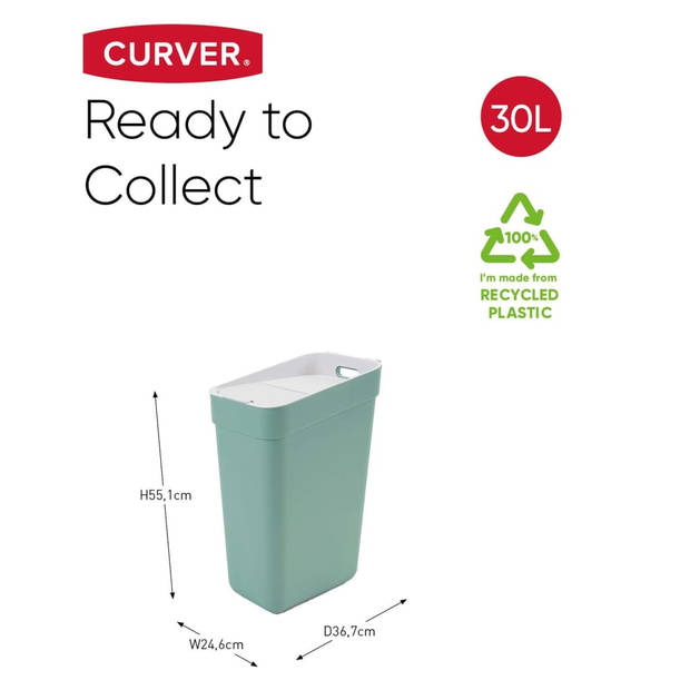 Curver Ready to Collect Prullenbak 30L - Groen