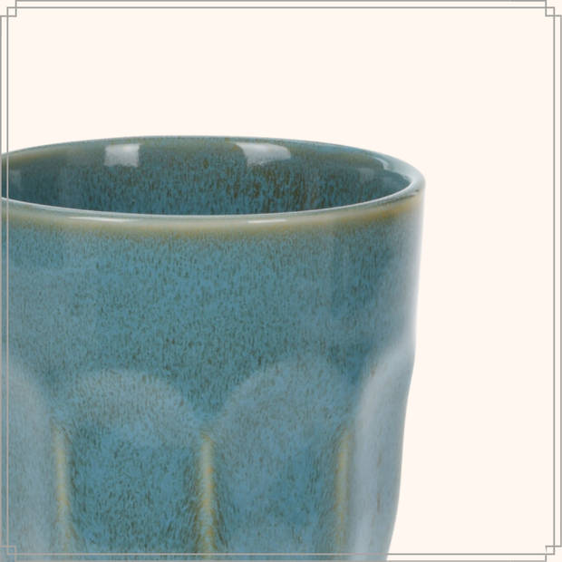 OTIX Cappuccino Mokken 330 ml Koffietassen Latte Macchiato Glazen Set van 4 Porselein Zonder Oor Multicolor Koffiemok...